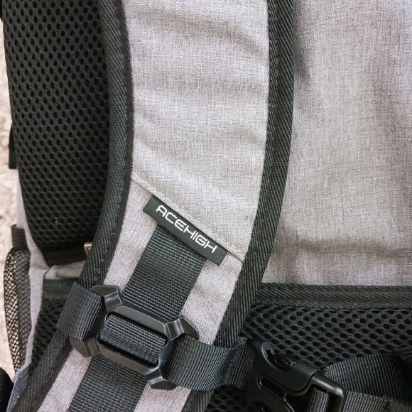 AceHigh Laptop Backpack Case Bag w/HDMI Charging Port Adjustable Straps Grey - Picture 4 of 14